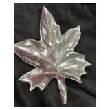 Pewter Leaf  Plate and Rectangular Serving Tray