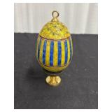 Vintage Blue and Green Egg, with Jewels