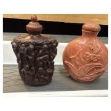 2pc Bundle of Ceramic Chinese Snuff Bottles.