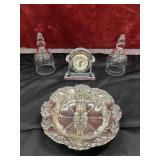 6 pc . vintage Godinger Crystal Legends quartz