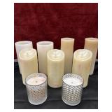 9 pc. Bundle battery operated candles and candles