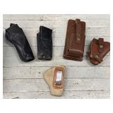 5 Vintage Military/Civilian Leather Holsters
