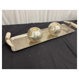 Decorative, Table Centerpiece Silver, with Marble