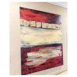 5ft Red Abstract Canvas by Sarah Griffith
