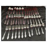 44 pc. Stainless steel s engraved silverware set