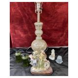 6 pc. mercury silver glass table lamp. Belcari