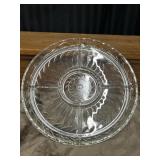 Vintage Clear Pressed Glass 5-Section Divided Tray