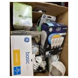 Bundle of different kinds of light bulbs in