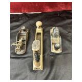 3 Vintage Wood Planers, Stanley Etc.