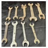 9 Vintage Wrenches, Hand Tools