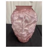 Pink Fenton Dogwood Vase, Large Art Glass