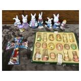 Easter Bundle - Bunny Figurines & Mosaic Cross