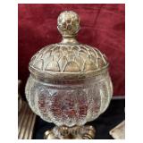 6 pc.- Plaster wall sconces and Crackle Glass Jar