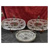 3 pc. divided relish dish, a vintage crystal
