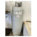 100 Pound Gray Propane Tank, Approx Half Full