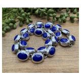 .925 Sterling Silver & Oval Blue Lapis Lazuli