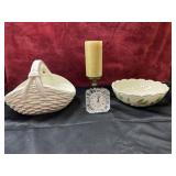 Mikasa crystal quartz desk mantel clock, ceramic