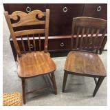 2 Solid Wooden Dining Chairs