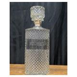Vintage Bourbon Diamond Point Cut Glass Decanter