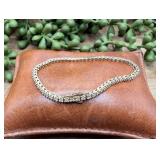 14K Yellow Gold Diamond Tennis Bracelet with