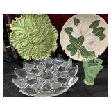 4 pc. Vintage Anne leaf serving platter, ceramic