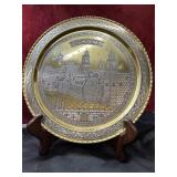 brass plate from Israel depicting a