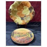 2 pc. Harvest handled ceramic serving platter
