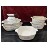 6pc Corningware Blue Cornflower Serving Dishes