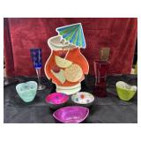 9 pc. ceramic citrus fruit orange serving