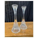 2pc Mikasa Park Lane ribbed crystal candlestick
