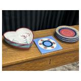 5pc Gail Pittman - 3 Plates, Bowl, & Trivet