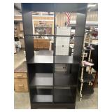 black-brown cube shelving unit.missing backing .