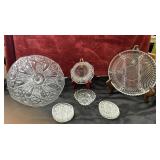 10 Pc. Pressed Glass Pedestal Cake Stand, Clear