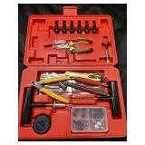Car tire repair tool kit in Orange Storage Case