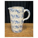 9" Spongeware Farmhouse Stoneware Speckled Jug