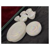 Vintage Federal Glass Moonglow iridescent Dishes