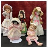 5pc Collection Porcelain Dolls.