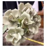 Capodimonte white porcelain rose stems half