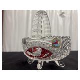 Vintage Hofbauer German lead crystal basket from