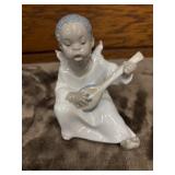 Lladro Angel Boy Playing Mandolin #4537 porcelain