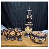 Hand-carved and painted wooden folk art items,
