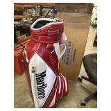 vintage Miller Marlboro red and white leather