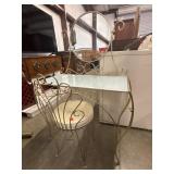 Vintage Hollywood Regency style metal vanity and