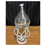 Jozefina Krosno art glass oil lamp featuring a
