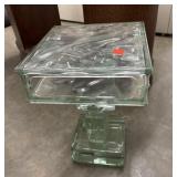 Glass block end table