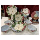 20 pc. Bella Ceramica hand-painted magnolia
