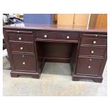 Cherry-Finished Wood Executive Desk