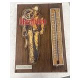 Marlboro Man faux wood advertising thermometer