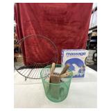 3 pc. vintage mid-century modern black metal hoop