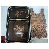 Vintage 3-piece set of Toyo Japanese lacquerware